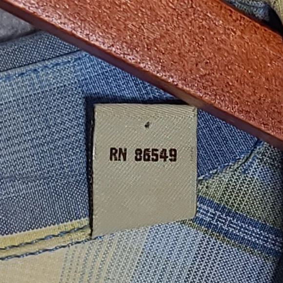 Tommy Bahama Blue and Yellow Plaid Casual Button Down Shirt - Picture 4 of 9